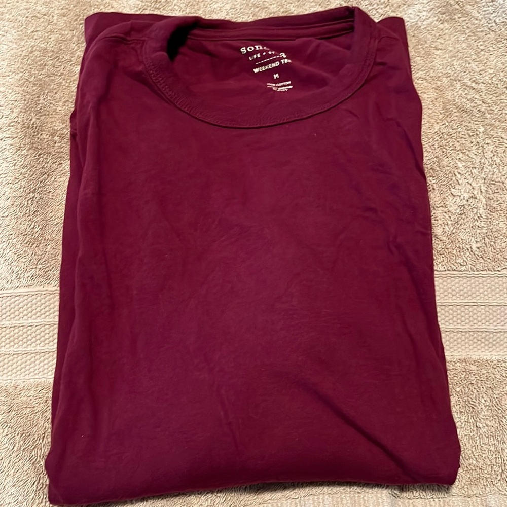 Sonoma Mens Medium Maroon Long Sleeve Shirt